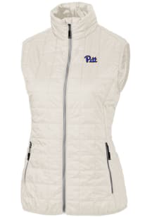 Cutter and Buck Pitt Panthers Womens White Rainier PrimaLoft Puffer Vest