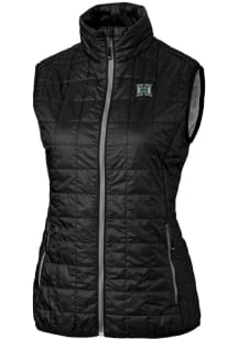 Cutter and Buck Hawaii Warriors Womens Black Rainier PrimaLoft Puffer Vest