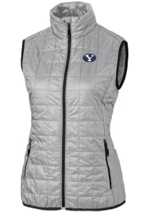Cutter and Buck BYU Cougars Womens Grey Rainier PrimaLoft Puffer Vest