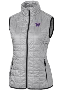 Cutter and Buck Washington Huskies Womens Grey Rainier PrimaLoft Puffer Vest