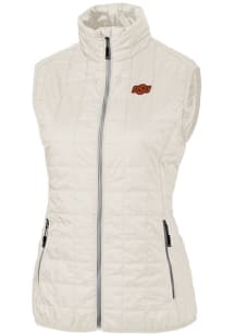 Cutter and Buck Oklahoma State Cowboys Womens White Rainier PrimaLoft Puffer Vest