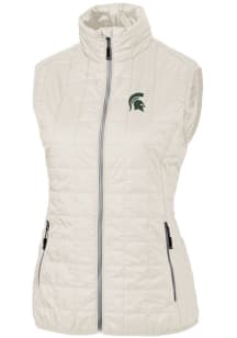 Cutter and Buck Michigan State Spartans Womens White Rainier PrimaLoft Puffer Vest