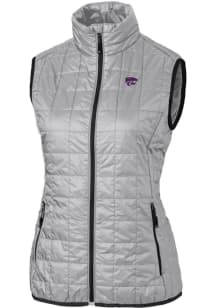 Cutter and Buck K-State Wildcats Womens Grey Rainier PrimaLoft Puffer Vest