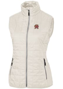 Cutter and Buck Maryland Terrapins Womens White Rainier PrimaLoft Puffer Vest