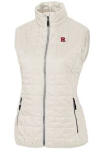 Cutter and Buck Rutgers Scarlet Knights Womens White Rainier PrimaLoft Puffer Vest