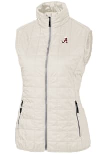 Cutter and Buck Alabama Crimson Tide Womens White Rainier PrimaLoft Puffer Vest