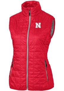 Cutter and Buck Nebraska Cornhuskers Womens Red Rainier PrimaLoft Puffer Vest