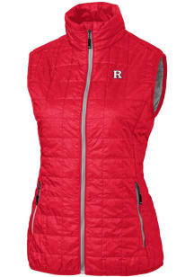 Cutter and Buck Rutgers Scarlet Knights Womens Red Rainier PrimaLoft Puffer Design Vest