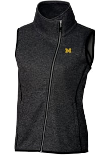 Cutter and Buck Michigan Wolverines Womens Charcoal Mainsail Vest