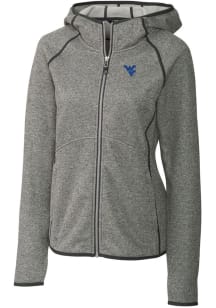 Cutter and Buck West Virginia Mountaineers Womens Grey Mainsail Medium Weight Jacket
