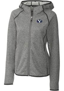 Cutter and Buck BYU Cougars Womens Grey Mainsail Medium Weight Jacket