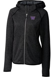 Cutter and Buck Washington Huskies Womens Charcoal Mainsail Medium Weight Jacket