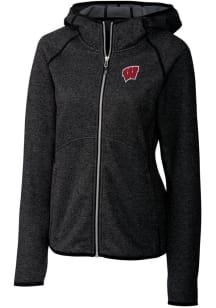 Cutter and Buck Wisconsin Badgers Womens Charcoal Mainsail Medium Weight Jacket