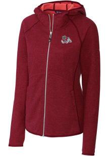 Cutter and Buck Fresno State Bulldogs Womens Red Mainsail Medium Weight Jacket