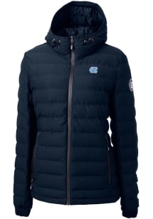 Cutter and Buck North Carolina Tar Heels Womens Navy Blue Mission Ridge Repreve Filled Jacket