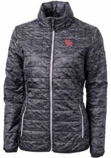 Cutter and Buck Houston Cougars Womens Black Rainier PrimaLoft Printer Puffer Filled Jacket