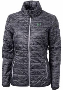Cutter and Buck South Florida Bulls Womens Black Rainier PrimaLoft Printer Puffer Filled Jacket