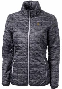 Cutter and Buck Idaho Vandals Womens Black Rainier PrimaLoft Printer Puffer Filled Jacket