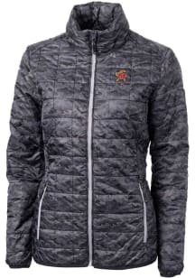 Cutter and Buck Maryland Terrapins Womens Black Rainier PrimaLoft Printer Puffer Filled Jacket