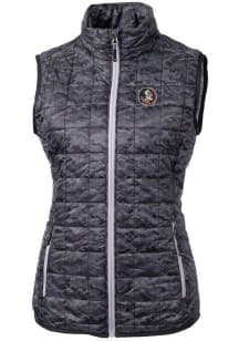 Cutter and Buck Florida State Seminoles Womens Black Rainier PrimaLoft Printed Puffer Vest