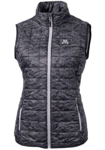 Cutter and Buck Minnesota Golden Gophers Womens Black Rainier PrimaLoft Printed Puffer Vest