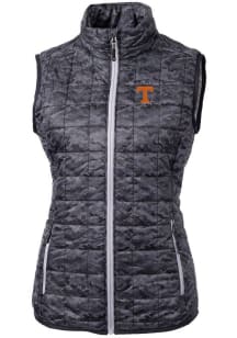 Cutter and Buck Tennessee Volunteers Womens Black Rainier PrimaLoft Printed Puffer Vest