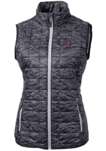Cutter and Buck Alabama Crimson Tide Womens Black Rainier PrimaLoft Printed Puffer Vest
