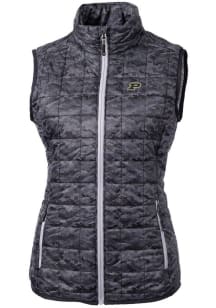 Cutter and Buck Purdue Boilermakers Womens Black Rainier PrimaLoft Printed Puffer Vest