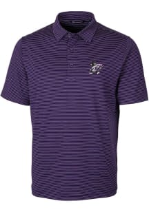 Cutter and Buck K-State Wildcats Mens Purple Forge Pencil Stripe Willie Short Sleeve Polo