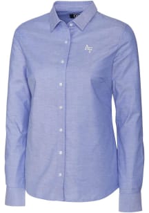 Cutter and Buck Air Force Womens Stretch Oxford Long Sleeve Blue Dress Shirt