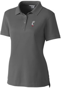Cutter and Buck Cincinnati Bearcats Womens Grey Advantage Pique Short Sleeve Polo Shirt