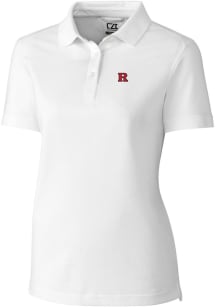 Cutter and Buck Rutgers Scarlet Knights Womens White Advantage Pique Short Sleeve Polo Shirt