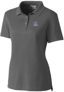 Cutter and Buck Arizona Wildcats Womens Anthracite Advantage Pique Short Sleeve Polo Shirt