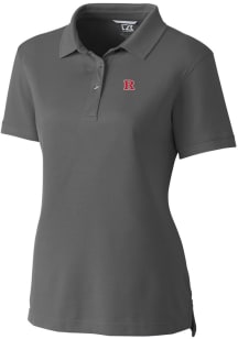 Cutter and Buck Rutgers Scarlet Knights Womens Grey Advantage Pique Short Sleeve Polo Shirt