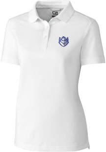 Cutter and Buck Saint Louis Billikens Womens White Advantage Pique Short Sleeve Polo Shirt