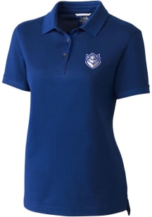 Cutter and Buck Saint Louis Billikens Womens Blue Advantage Pique Short Sleeve Polo Shirt