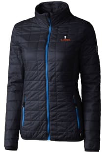 Cutter and Buck Illinois Fighting Illini Womens Navy Blue Rainier PrimaLoft Puffer Filled Jacket