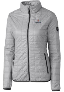Cutter and Buck Illinois Fighting Illini Womens Grey Rainier PrimaLoft Puffer Filled Jacket