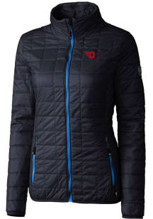 Cutter and Buck Dayton Flyers Womens Navy Blue Rainier PrimaLoft Puffer Filled Jacket