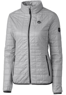 Cutter and Buck Iowa Hawkeyes Womens Grey Rainier PrimaLoft Puffer Filled Jacket