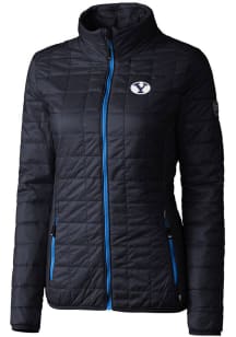 Cutter and Buck BYU Cougars Womens Navy Blue Rainier PrimaLoft Puffer Filled Jacket