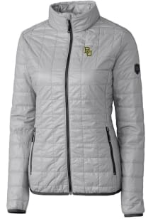 Cutter and Buck Baylor Bears Womens Grey Rainier PrimaLoft Puffer Filled Jacket
