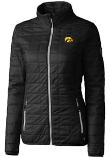 Cutter and Buck Iowa Hawkeyes Womens Black Rainier PrimaLoft Puffer Filled Jacket
