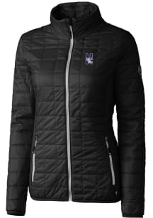 Cutter and Buck Northwestern Wildcats Womens Black Rainier PrimaLoft Puffer Filled Jacket
