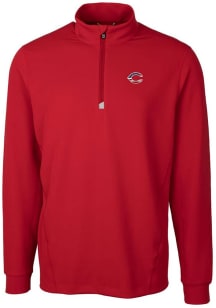 Cutter and Buck Cincinnati Reds Mens Red Americana Traverse Long Sleeve Qtr Zip Pullover