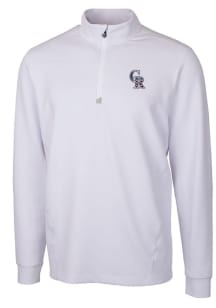 Cutter and Buck Colorado Rockies Mens White Americana Traverse Long Sleeve Qtr Zip Pullover