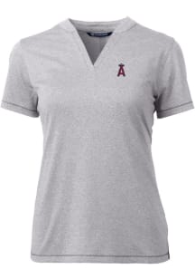 Cutter and Buck Los Angeles Angels Womens Grey Forge Blade Short Sleeve T-Shirt