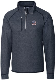 Cutter and Buck New York Yankees Mens Navy Blue Mainsail Long Sleeve Qtr Zip Pullover