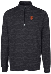 Cutter and Buck San Francisco Giants Mens Black Traverse Camo Print Big and Tall Qtr Zip