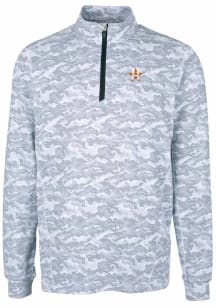 Cutter and Buck Houston Astros Mens Charcoal Traverse Camo Print Big and Tall Qtr Zip